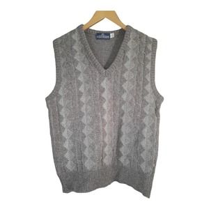 Kuppenheimer Mens Knitted Waistcoat Vest Brown Wool Blend Size Large